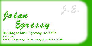 jolan egressy business card